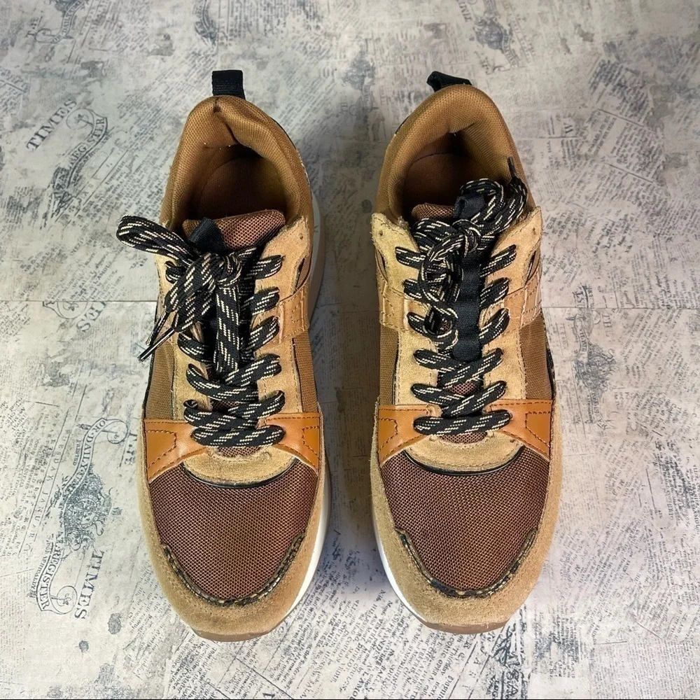 Zara Chunky Platform Lace Up Trainers Sneakers